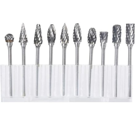 Carbidfræsersæt, Tungsten Carbid Dobbelt Skærende Roterende Værktøjer til Fint Detaljearbejde, Glat Finish på Forskellige Materialer, Robust & 