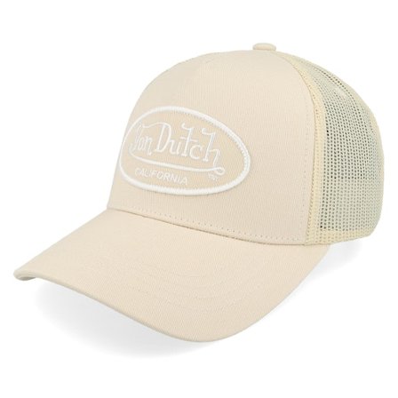 Von Dutch - Beige trucker Cappellino - Oval Patch Beige/White Trucker @ Hatstore
