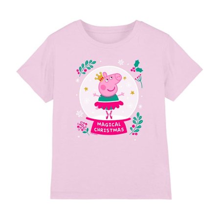 Greta Gris Barn/Kids Magisk Jul T-Shirt 7-8 År Ljus