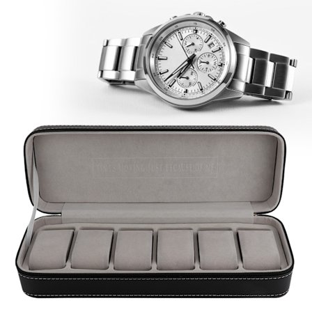 Tyylikäs kellolaatikko, pehmeä vuorattu vetoketjullinen järjestäjä suojaamaan, kannettava kellolaatikko miesten kellojen järjestämiseen, matkakotelot 