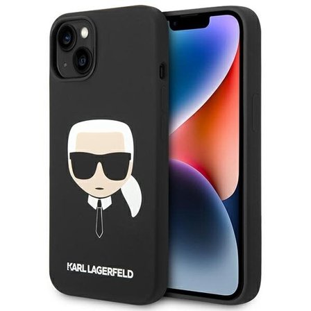Karl Lagerfeld Karl's Head MagSafe-etui i silikone til iPhone 14 Plus - sort