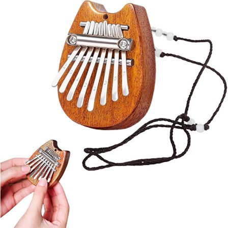 1 stk (tre kattunge) 8-tangenters kalimba, Limba, barneinstrument, fingerpiano, minikalimba, tommelpiano, musikalsk gave til barn, voksne og 