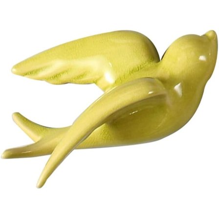 Keramiikka-lintu, ripustettava, pääskyt, varpuset, pohjoismainen seinäkoriste (keltainen)