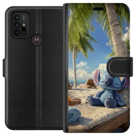 Kompatibelt Lommeboketui til Motorola Motorola Moto G30 Disney Stitch klemmer skilpadde tropisk strand