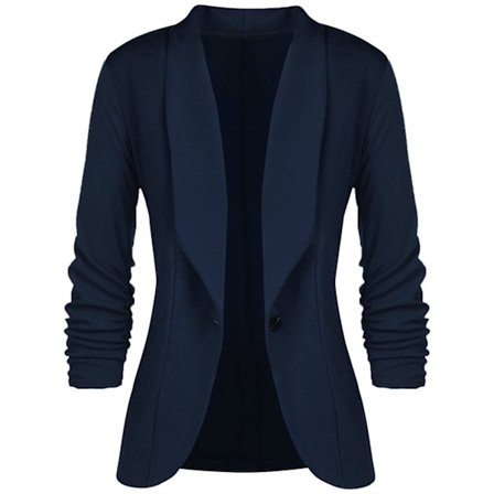 Blazer Jersey Lapel Langærmet Pasform Kvinders Mode Kort Blazer