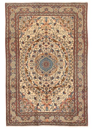 Moud Sherkat Farsh Teppich 200X295 Braun/Orange Wolle, Persien/Iran
