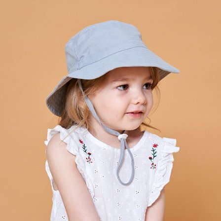 Grå Justerbar Solhat til Piger og Drenge, Baby Unisex, Bred