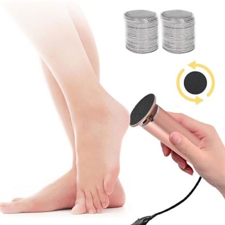Fotfil for hard hud, fjerner død hud, eksfolierende fotfil, pedikyrverktøy (EU-plugg 110-240V)