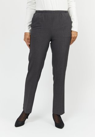 Brandtex - Sofie Bukser - Grå Meleret - Slim Fit / Elastik i Taljen