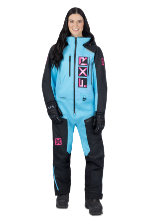 Tuta Donna FXR Recruit Lite Nero/Celeste/Rosa elettrica 10