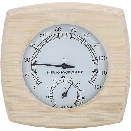 Bastutermometer och hygrometer, Bastu Termometer i Trä 2 i 1 Bastu Temperatur Fuktighetsmätare