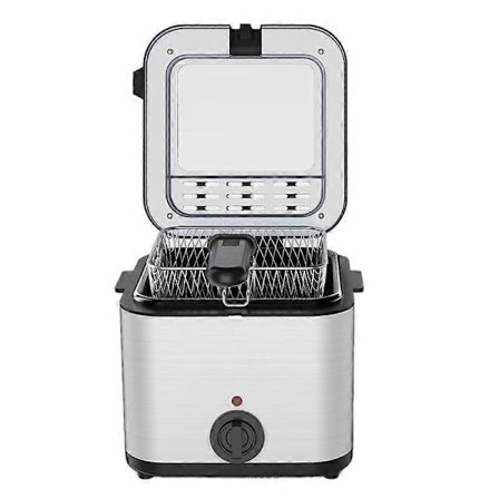 Sähköfriteerauskeitin ruostumattomasta teräksestä AC 1000W Monitoiminen friteerauskeitin keittiötarvikkeilla korilla EU-pistoke 220V 230V