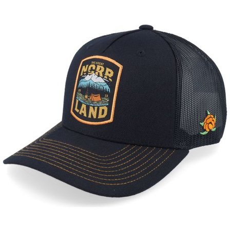 SQRTN - Svart trucker Keps - Campsite Cap Black A-Frame Trucker @ Hatstore
