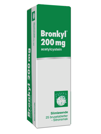 Bronkyl 200 mg brusetabletter, 25 stk.