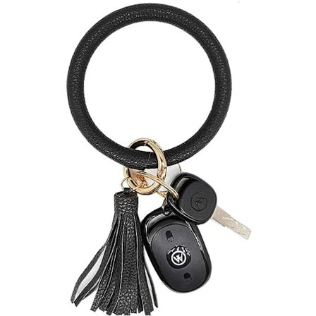 Nyckelring Armband Armband Nyckelhållare Rund Nyckelring Läder