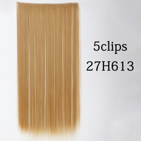 Syntetisk 22 32 tum 5 Clips Hårförlängning Värmebeständig falska hårstycken Långa vågiga frisyrer Clip In Hair Extensions