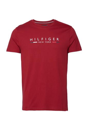 Hilfiger New York Tee T-shirts Short-sleeved Röd Tommy Hilfiger