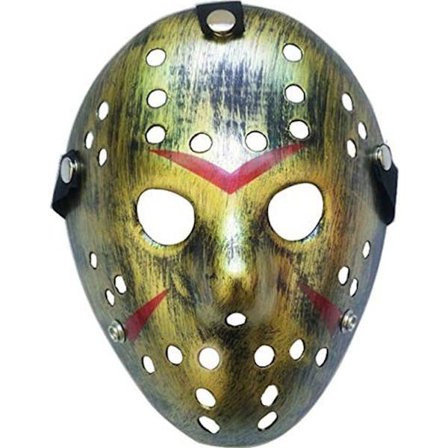 Horror Halloween Kostume Hockey Maske Fest Cosplay Rekvisitter (Guld)