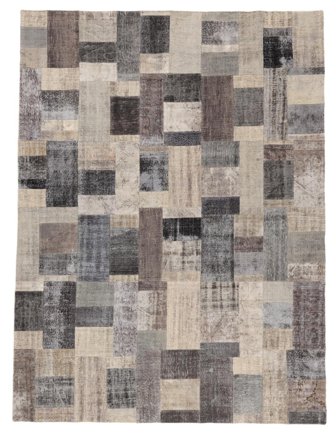 Anudada A Mano Patchwork Alfombra 302X403 Vintage De Lana Marrón/Naranja Grande