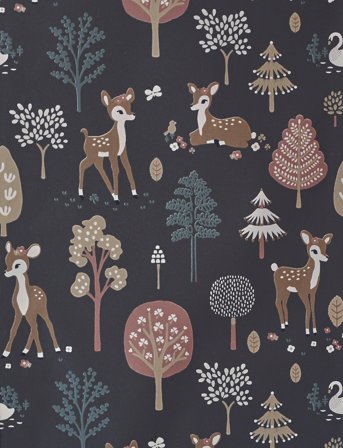 Majvillan Wallpaper Golden Woods Deep Grey - Grey - 1005X 53CM