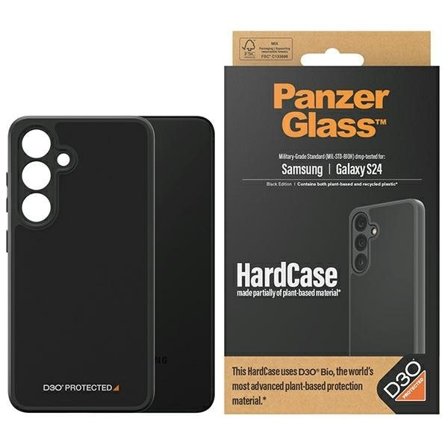 PanzerGlass Kova kotelo D3O Bio & Military Grade Samsung Galaxy S24 - läpinäkyvä ja musta