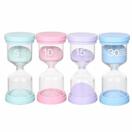 Timeglass 4 farger 5 min / 10 minutter / 15 minutter / 30 minutter