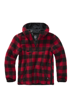 Brandit Teddyfleece Worker Pullover Röd/Svart L