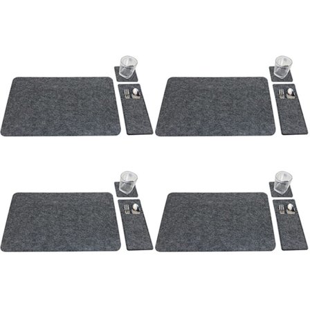 Vaskbare filtbrikker Et sett med 12-4 vaskbare brikker, mørkegrå antrasitt filt glassbrikker og puter kan tørkes av