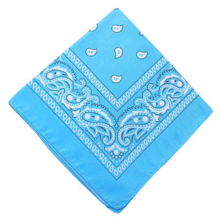 Bandana tørklæde sjal snus klud paisley mønster lyseblå