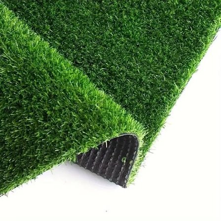 Lollanda Kunstgressmatte utendørs 0,5x2 m – 15 mm tykk, gjennomtrengelig gressmatte for balkong, hage og uteplass, grønt kunstgress