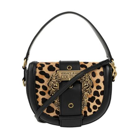 Versace Jeans Couture, Shoulder bag with logo Zwart, Dames, Maat:ONE Size,leer