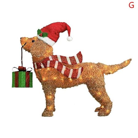 Juldekorationer Utomhus Ljussatta Djur, hund, rådjur, jultomte utomhus