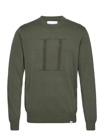 Encore Linen Intarsia Knit Green Les Deux