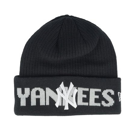 New Era - MLB Blå cuff Beanie - New York Yankees Wordmark Dark Navy Cuff @ Hatstore