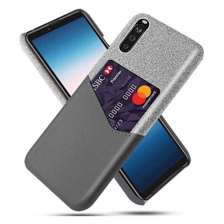 Bofink Sony Xperia 10 II skal med korthållare - Silver/Grå