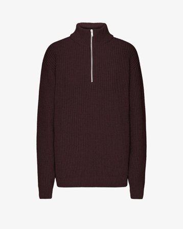 Merino Quarter Zip - Oxblood Red