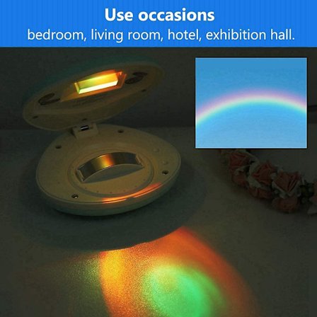 Rainbow Light, 3D LED Projektor Natlampe Bærbar Farverig Reflektion Sengelampe Skalsform