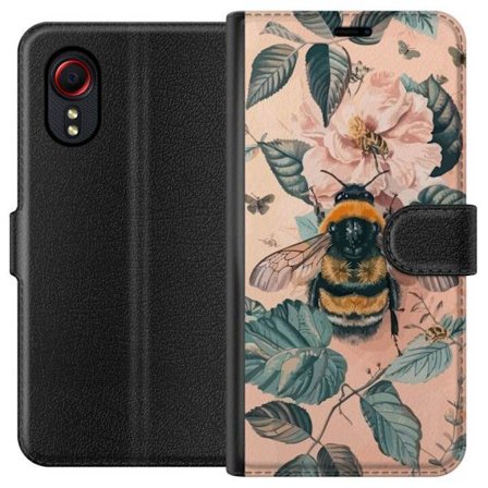 Kompatibelt Plånboksfodral till Samsung Samsung Galaxy Xcover 5 Humla på blomma naturinspirerad design med mjuka pastellfärger lugn energi och vack