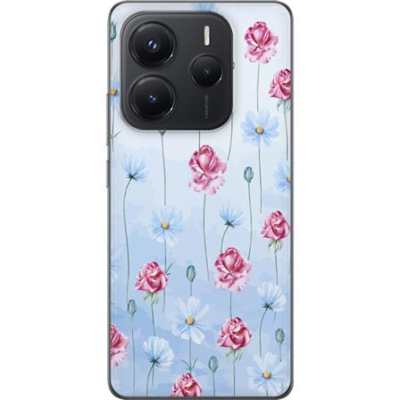 Kompatibel Mobilcover til Xiaomi Redmi Note 14 5G Petal Reverie Sky Blue
