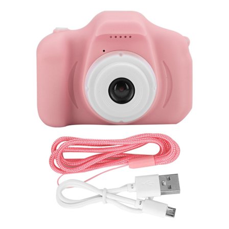 HD Tegnefilm Digitalt Videokamera Legetøj DIY Foto Videooptagelse til Børn Pink