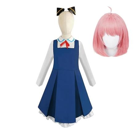 Vuxna Barn Anime Spy Family Anya Forger Klänning Uniform Cosplay Kostym B2 Costume wig