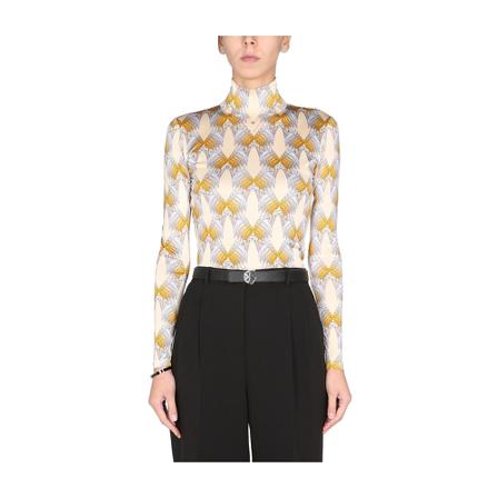 Tory Burch T-Shirt With All Over Sheat Print Gul, Dame Bluser