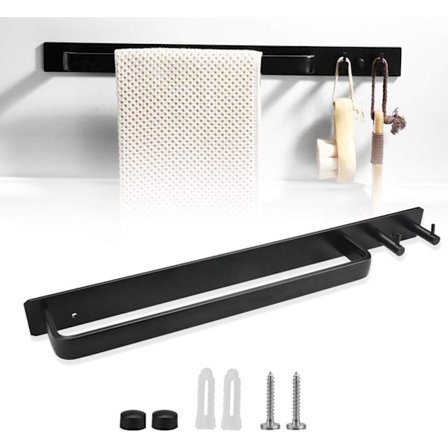 Håndklædeholder til badeværelse, rustfrit håndklædestang, håndklædestang i aluminium, vægmonteret håndklædestang, håndklædehylde med