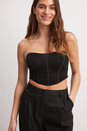 NA-KD Heart Shaped Corset - Korsets & bustier - Sort - M