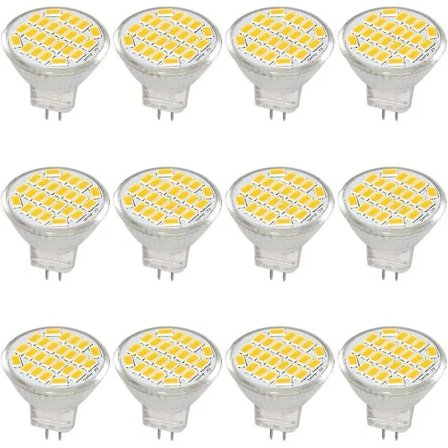 MR11 GU4 LED-pære DC/AC 10-30V 3W, 12V, 24V, svarende til 30W halogenpære - Varm hvid 3000K[XJ]