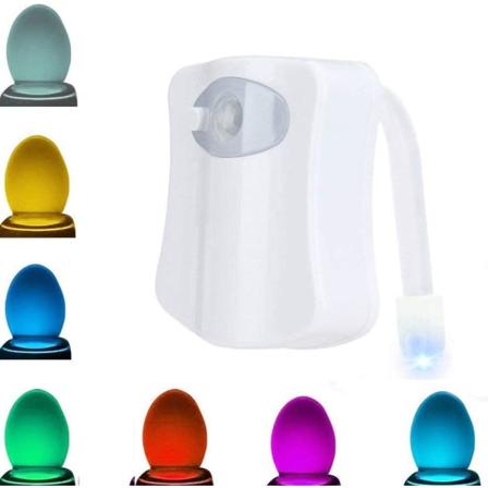 LED toilet natlys med bevægelsessensor, 8 farver, menneskelig indukt