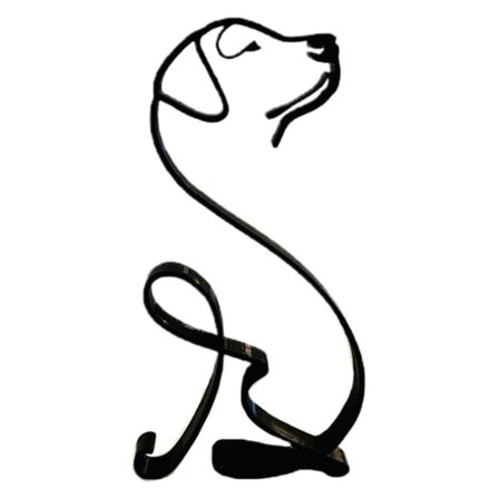 Taottu Rautakoulu Koiran Veistos Minimalistinen Taide Pöytä Koriste Metalli Eläin Patsas Hieno Koti Toimisto Pöytä Koristeet null - 5