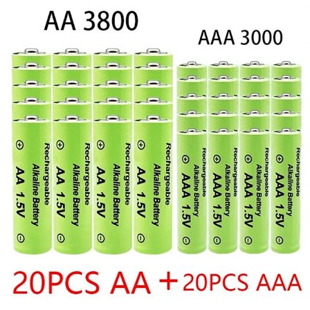 1,5 V AA + AAA NI MH Ladattava AA-akku AAA Alkali 3800-3000mah Taskulammille Leluille Kello MP3-soitin Vaihda Ni-Mh-akku