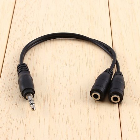 1 st 3,5 mm ljud Aux-kabel hane till 2x hona stereo förlängningssladd hörlurar Splitter