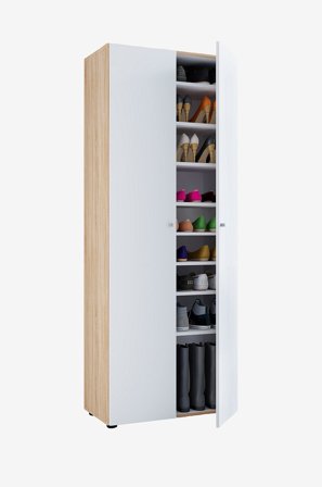 VCM - Vcm Skoskap Vandol I med dører og 9 hyller - Flerfarget - Skoskap - Fra Homeroom